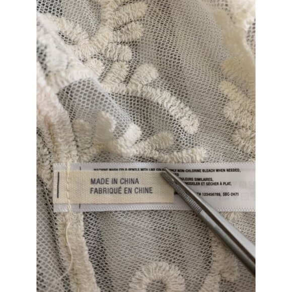 Do Everything In Love Sheer Ivory Lace Kimono Cardigan Duster Scallop REE10679 - Picture 9 of 9